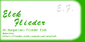 elek flieder business card